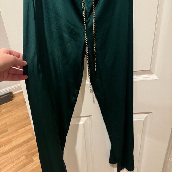 12th Tribe Audrey Emerald Satin Jumpsuit - medium - Picture 9 of 12